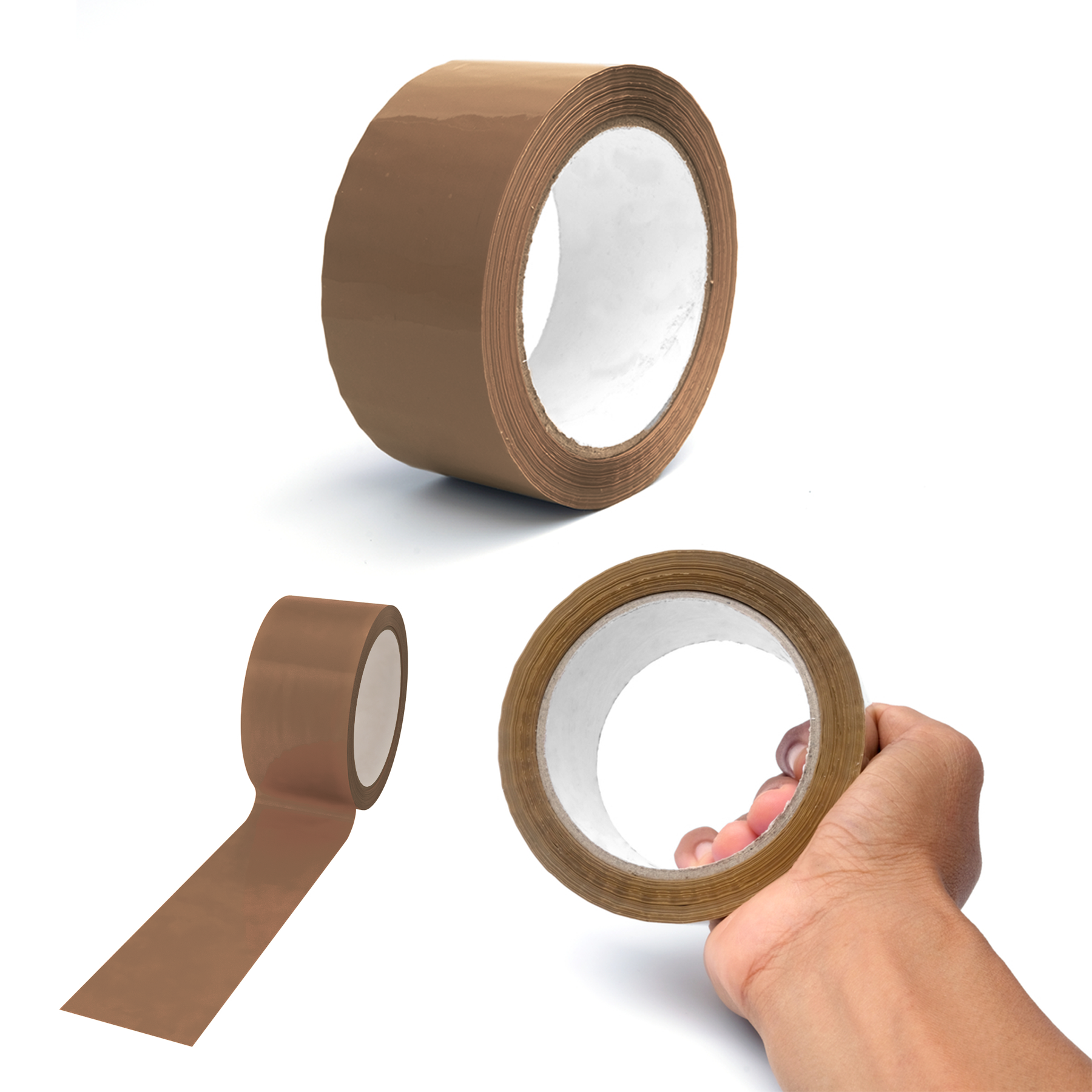 2" 3 ROLLS OF BROWN PACKING PARCEL TAPE 48mm x 66M 