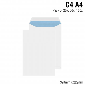A5 plain white self seal enveloppes 90gsm SS 100 x C5 